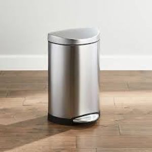 Simplehuman - 1.6 Gallon Semi-Round Step Can, Brushed Stainless Steel NWT